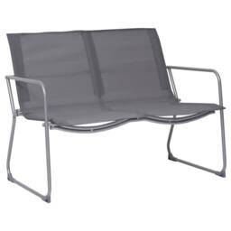 Berkfield Home Comfortable 4 Piece Garden Lounge Set Fabric & Steel Grey