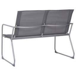 Berkfield Home Comfortable 4 Piece Garden Lounge Set Fabric & Steel Grey - thumbnail 4