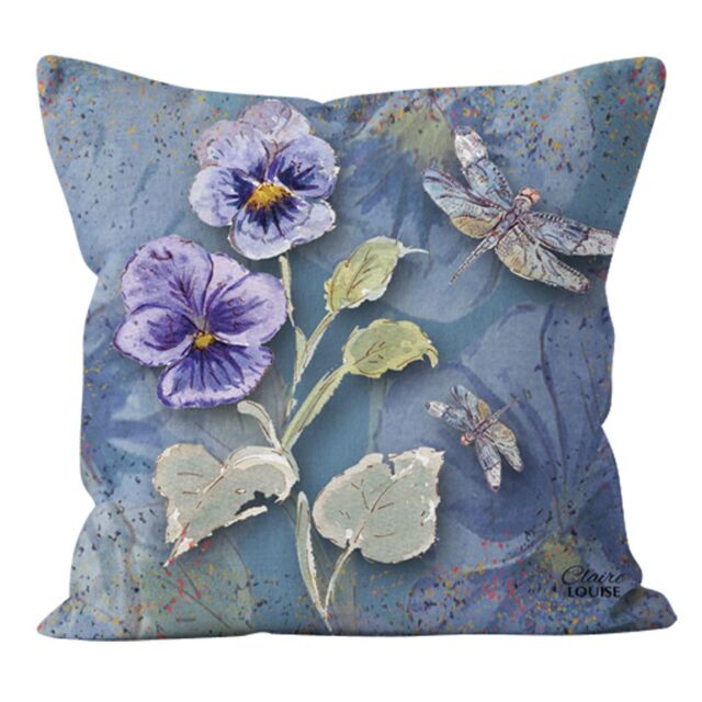 Claire Louise Powder Bloom Pansies 45cm x 45cm Double Sided Cushion - Size: 45 cm x 45 cm - image 1