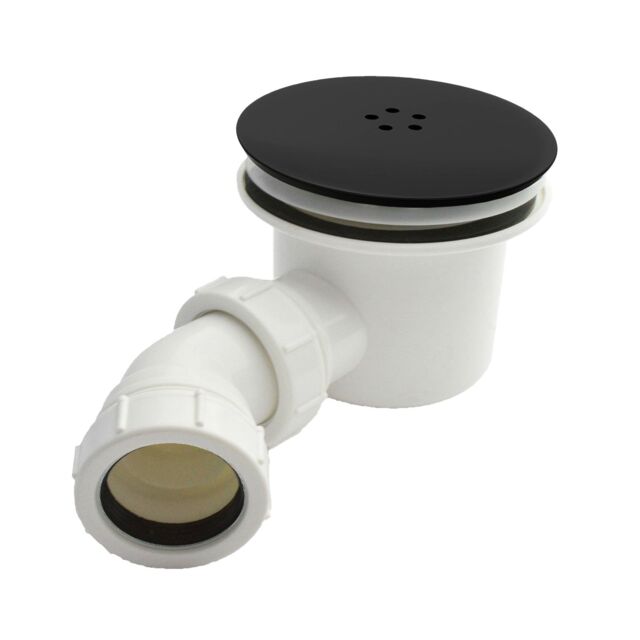 Nes Home 90mm Black Top Fast Flow Shower Tray Waste for Shower Enclosures - image 1
