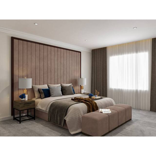 KDMD Liberty II Line Wall Panel Bed Wall Panel Bed in Bronze - Size: Single - image 1