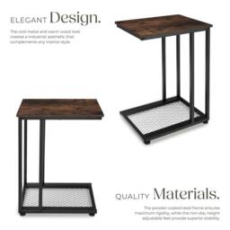 tectake Bedside Table Eton - Industrial Style, 48 X 35 X 66 Cm in Dark Brown - thumbnail 3