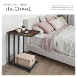 tectake Bedside Table Eton - Industrial Style, 48 X 35 X 66 Cm in Dark Brown - thumbnail 5