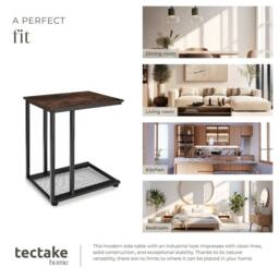tectake Bedside Table Eton - Industrial Style, 48 X 35 X 66 Cm in Dark Brown - thumbnail 7