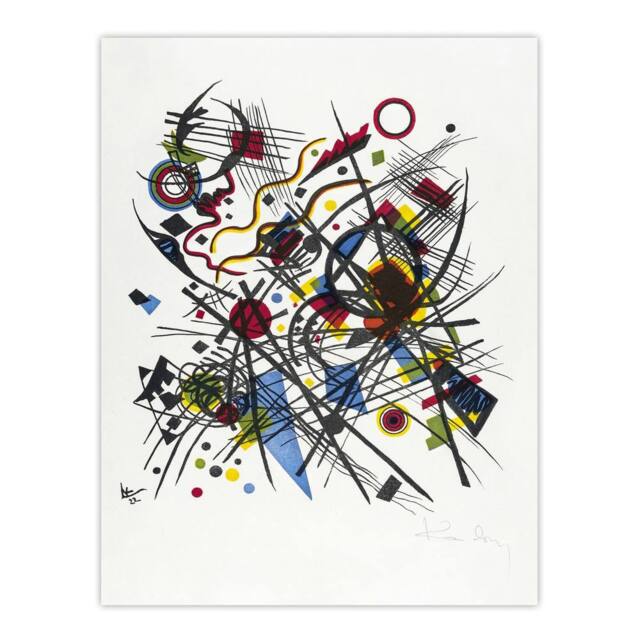 "Artery8 Abstract for Fourth Bauhaus Portfolio Kandinsky Wall Art Poster Print in White - Size: W18"" x H24""" - image 1
