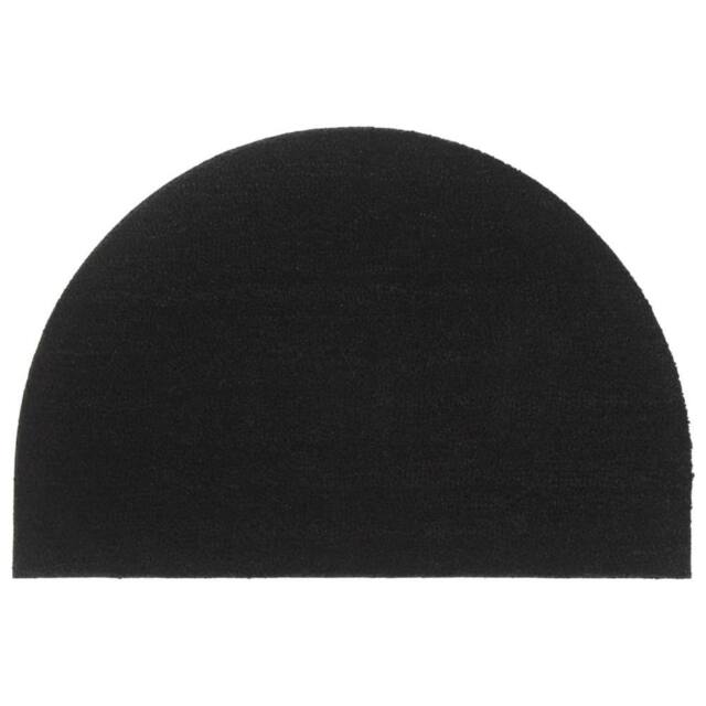 Berkfield Home Door Mat Black Half Round 60x90 cm Tufted Coir - image 1
