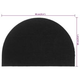 Berkfield Home Door Mat Black Half Round 60x90 cm Tufted Coir - thumbnail 6
