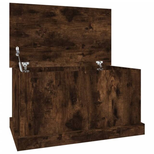 Berkfield Home Storage Box Smoked Oak 70x40x38 cm Engineered Wood in Brown - Size: 70 x 40 x 38 cm - image 1