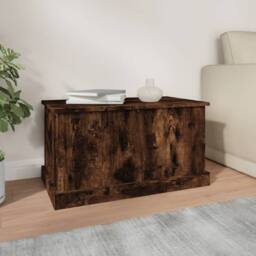 Berkfield Home Storage Box Smoked Oak 70x40x38 cm Engineered Wood in Brown - Size: 70 x 40 x 38 cm - thumbnail 3