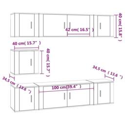 Berkfield Home Classic 7 Piece TV Cabinet Set White Engineered Wood - thumbnail 7