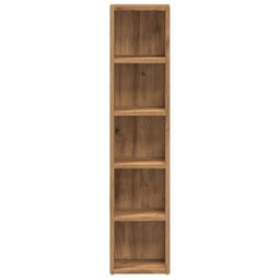 Berkfield Home CD Cabinets 2 pcs Artisan Oak 21x16x93.5 cm Engineered Wood in Brown - thumbnail 5