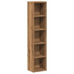 Berkfield Home CD Cabinets 2 pcs Artisan Oak 21x16x93.5 cm Engineered Wood in Brown - thumbnail 4