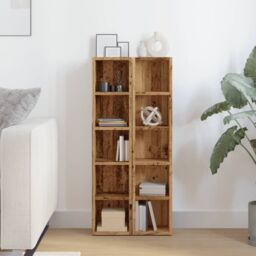 Berkfield Home CD Cabinets 2 pcs Artisan Oak 21x16x93.5 cm Engineered Wood in Brown - thumbnail 3