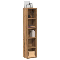 Berkfield Home CD Cabinets 2 pcs Artisan Oak 21x16x93.5 cm Engineered Wood in Brown
