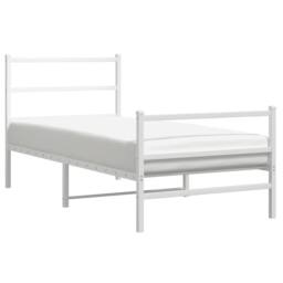 Berkfield Home Metal Bed Frame without Mattress with Footboard¬†White 90x190cm in White - Size: 90x190 cm - thumbnail 1