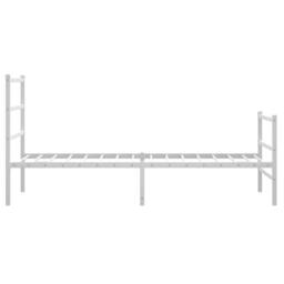 Berkfield Home Metal Bed Frame without Mattress with Footboard¬†White 90x190cm in White - Size: 90x190 cm - thumbnail 6