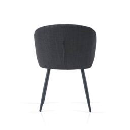 SONARA Modern Set of 2 Chunky Weave Fabric Ergonomic Dining Chairs with Arms in Grey - thumbnail 9