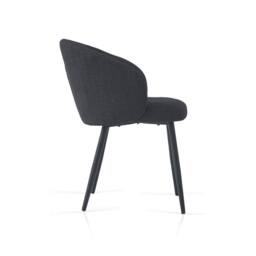 SONARA Modern Set of 2 Chunky Weave Fabric Ergonomic Dining Chairs with Arms in Grey - thumbnail 7
