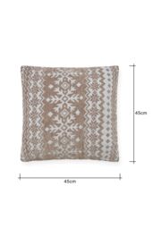 BHS Christmas Fairisle Winter Snow Flake Cushion in Natural - Size: Small - thumbnail 3
