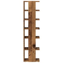 Berkfield Home Shoe Cabinets 2 pcs Old Wood 28x27x102 cm Engineered Wood in Brown - Size: 28 x 27 x 102 cm - thumbnail 5
