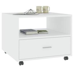 Berkfield Home Decorative Coffee Table White 55x55x40 cm Engineered Wood - Size: 55 x 55 x 40 cm - thumbnail 4