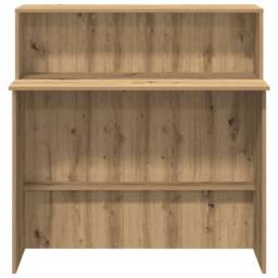 Berkfield Home Reception Desk Artisan Oak 100x50x103.5 cm Engineered Wood in Brown - thumbnail 5