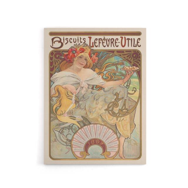 "Artery8 Biscuits Kitchen Vintage French Ad Canvas Wall Art Print Mucha - Size: W18"" x H24""" - image 1