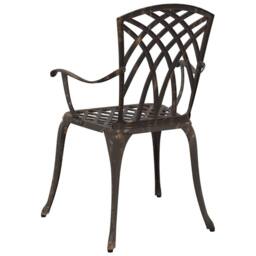 Berkfield Home Garden Chairs Set of 2 - Bronze Cast Aluminum - thumbnail 6