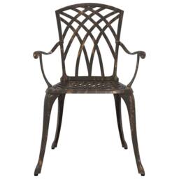 Berkfield Home Garden Chairs Set of 2 - Bronze Cast Aluminum - thumbnail 4