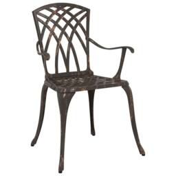 Berkfield Home Garden Chairs Set of 2 - Bronze Cast Aluminum - thumbnail 3