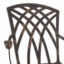 Berkfield Home Garden Chairs Set of 2 - Bronze Cast Aluminum - thumbnail 7