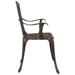 Berkfield Home Garden Chairs Set of 2 - Bronze Cast Aluminum - thumbnail 5