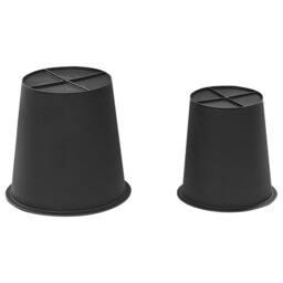 Wyld and Coco Black EverLush PE Rattan Tall Plant Pots Set of 2 with Plastic Inserts - thumbnail 8