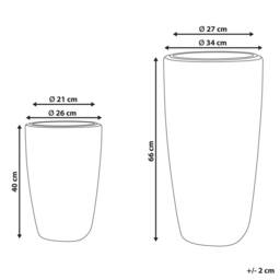 Wyld and Coco Black EverLush PE Rattan Tall Plant Pots Set of 2 with Plastic Inserts - thumbnail 3