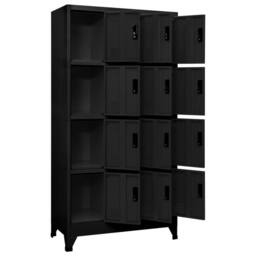 Berkfield Home Locker Cabinet Black 90x45x180 cm Steel - Size: 90 x 45 x 180 cm - thumbnail 3