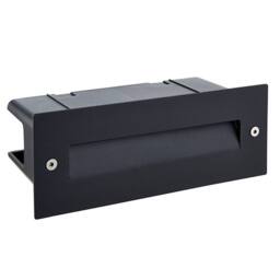 Netlighting Seina Integrated LED Outdoor Recessed Wall Light Textured Black Frosted IP44 - thumbnail 2