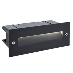Netlighting Seina Integrated LED Outdoor Recessed Wall Light Textured Black Frosted IP44 - thumbnail 1
