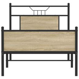Berkfield Home Bed Frame without Mattress Sonoma Oak 75x190 cm Small Single Engineered Wood in Brown - thumbnail 6