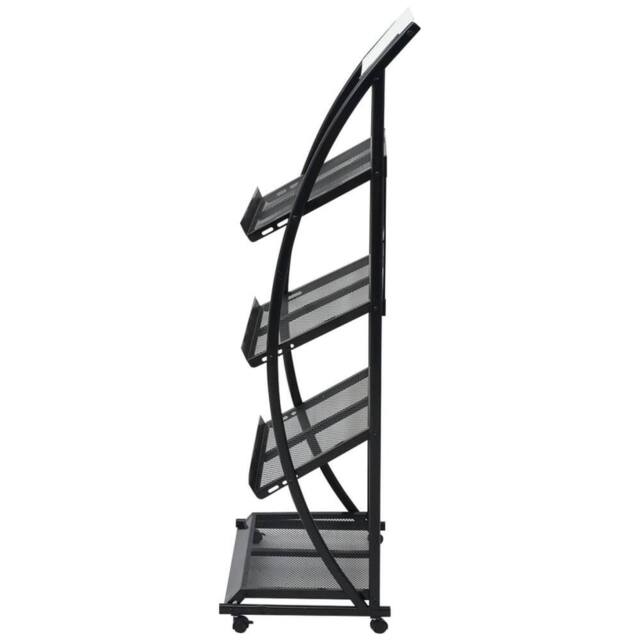Berkfield Home Magazine Rack 47x40x134 cm Black & White A4 - Size: 47 x 40 x 134 cm - image 1