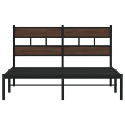 Berkfield Home Bed Frame without Mattress with Headboard Brown Oak 137x190 cm - thumbnail 4