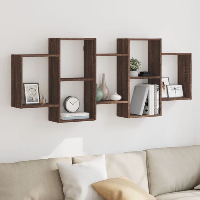 Berkfield Home Wall Shelf Brown Oak 159x18x65 cm Engineered Wood - Size: 159 x 18 x 65 cm - image 1