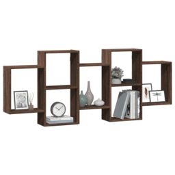 Berkfield Home Wall Shelf Brown Oak 159x18x65 cm Engineered Wood - Size: 159 x 18 x 65 cm - thumbnail 3