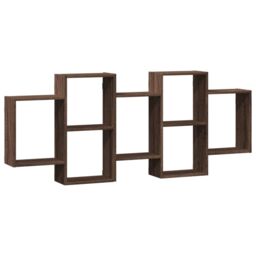 Berkfield Home Wall Shelf Brown Oak 159x18x65 cm Engineered Wood - Size: 159 x 18 x 65 cm - thumbnail 2