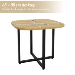 FENCHILIN Space Saving Dining Table & 4 Chairs Set MDF Metal Linen Dining Room - Size: 4 Person - thumbnail 5