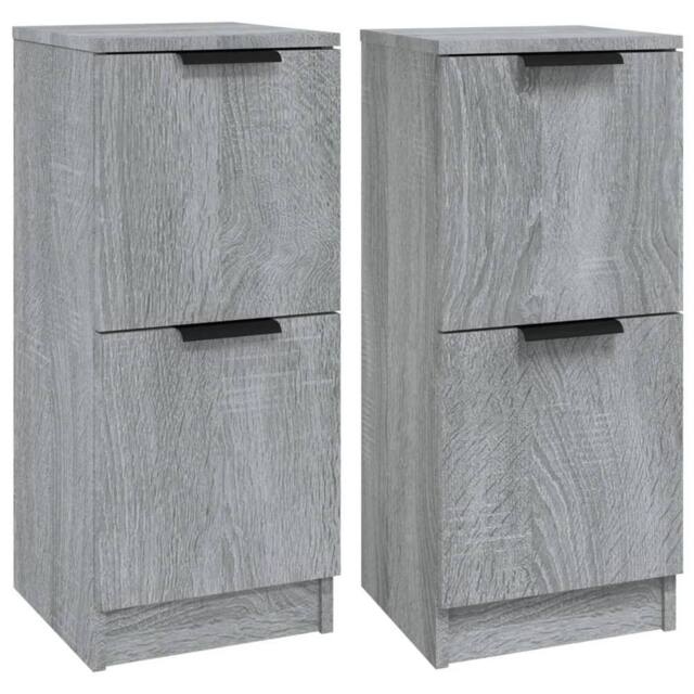 Berkfield Home Sideboards 2 pcs Grey Sonoma 30x30x70 cm Engineered Wood - Size: 30 x 30 x 70 cm - image 1