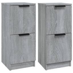 Berkfield Home Sideboards 2 pcs Grey Sonoma 30x30x70 cm Engineered Wood - Size: 30 x 30 x 70 cm - thumbnail 1