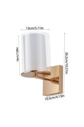 Living and Home G9 Glass Lampshade Wall Light in Gold - thumbnail 2