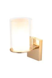 Living and Home G9 Glass Lampshade Wall Light in Gold - thumbnail 3