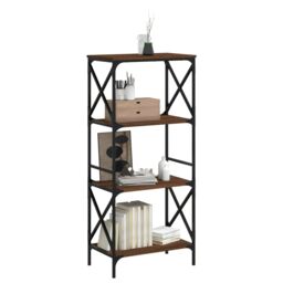 Berkfield Home Bookcase 4-Tier Brown Oak 59x35x132 cm Engineered Wood - Size: 59 x 35 x 132 cm - thumbnail 3