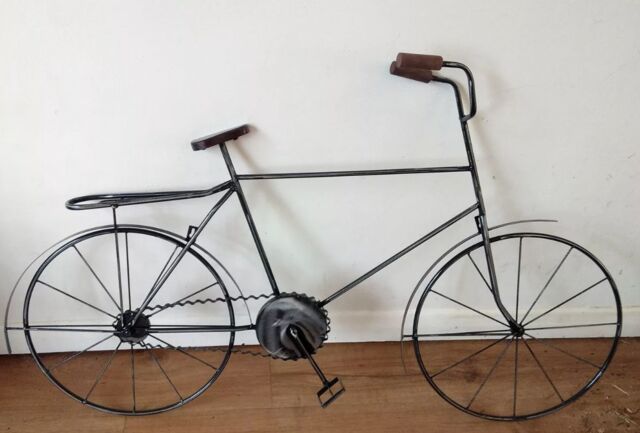 Inspirational Gifting Gents Retro Bicycle Metal Wall Art in Black - image 1